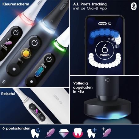 Oral-B iO Series 8n Duo Elektrisk tandbørste Sort/Lilla